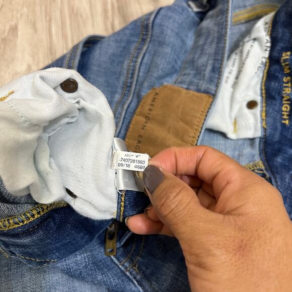 American Eagle Next Level Flex Slim Straight Leg Jeans Size W33 L32 - Picture 11 of 11